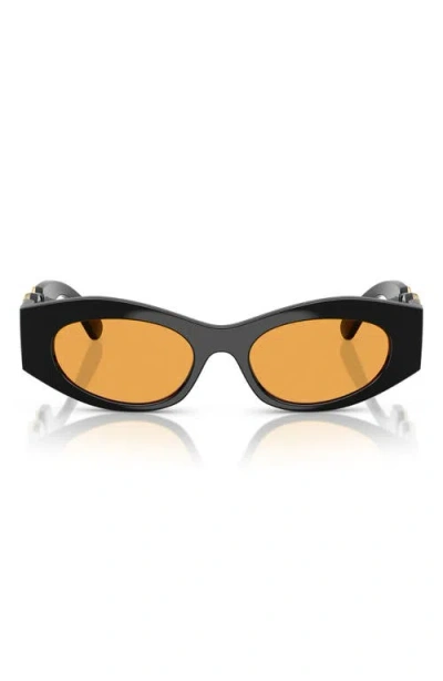 Versace 51m Cat Eye Sunglasses In Black