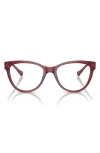 Versace 51mm Cat Eye Optical Glasses In Transparent Red