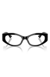 Versace 53mm Irregular Optical Glasses In Black