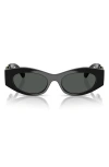 Versace Engraved-medusa Plaque Sunglasses In Dark Grey
