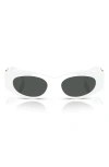 Versace 51mm Oval Sunglasses In White