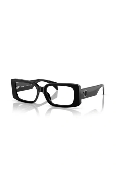 Versace 51mm Rectangle Optical Glasses In Black