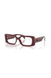 Versace 51mm Rectangle Optical Glasses In Brown
