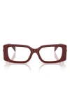 Versace 51mm Rectangular Optical Glasses In Burgundy