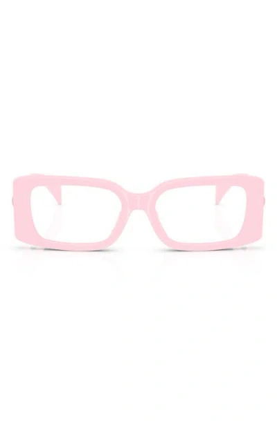Versace 51mm Rectangular Optical Glasses In Pink