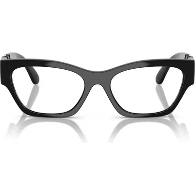 Versace 52mm Cat Eye Optical Glasses In Black