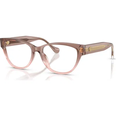 Versace 52mm Cat Eye Optical Glasses In Brown