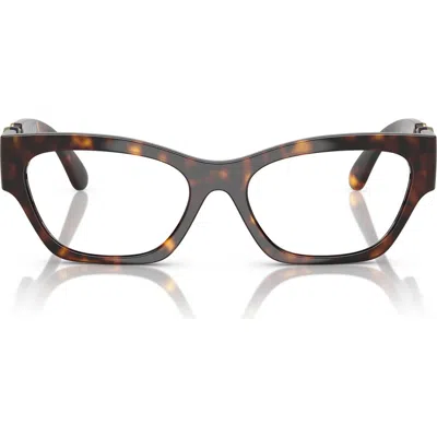 Versace 52mm Cat Eye Optical Glasses In Havana