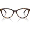 Versace 52mm Cat Eye Optical Glasses In Havana