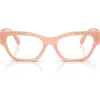 Versace 52mm Cat Eye Optical Glasses In Opal Pink