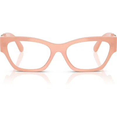 Versace 52mm Cat Eye Optical Glasses In Opal Pink