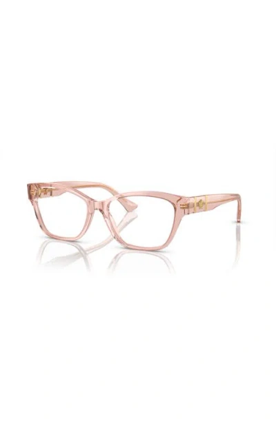 Versace 52mm Cat Eye Optical Glasses In Pink