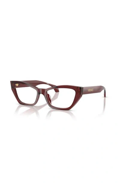 Versace 52mm Cat Eye Optical Glasses In Red