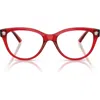 Versace 52mm Cat Eye Optical Glasses In Red