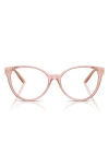Versace 52mm Cat Eye Optical Glasses In Trans Pink