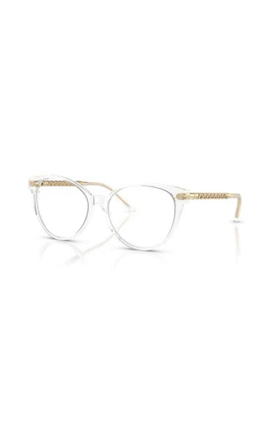 Versace 52mm Cat Eye Optical Glasses In Transparent