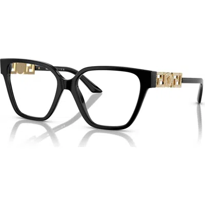Versace 52mm Irregular Optical Glasses In Black