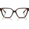 Versace 52mm Irregular Optical Glasses In Havana