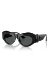 Versace 52mm Oval Sunglasses In Black Grey