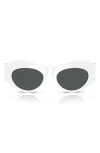 Versace 52mm Oval Sunglasses In White