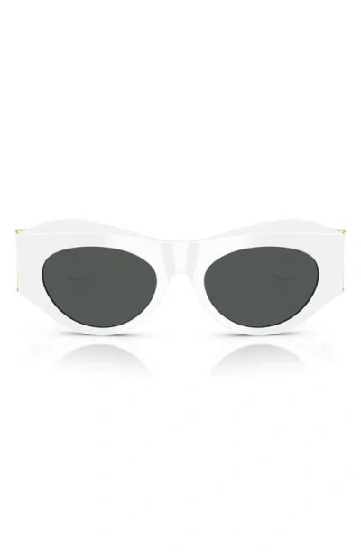 Versace 52mm Oval Sunglasses In White
