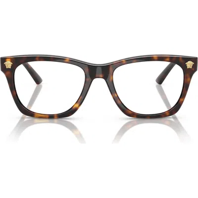 Versace 52mm Pillow Optical Glasses In Havana