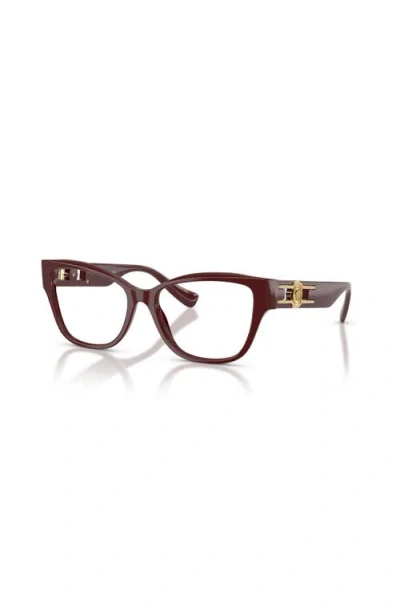 Versace 52mm Rectangle Optical Glasses In Brown