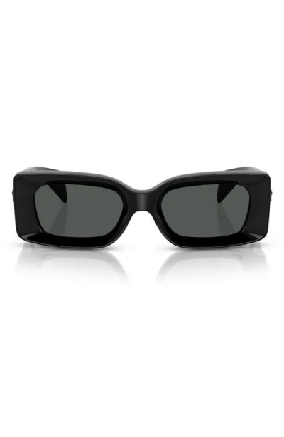 Versace 52mm Rectangular Sunglasses In Black