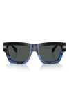 Versace 52mm Rectangular Sunglasses In Hava Blue