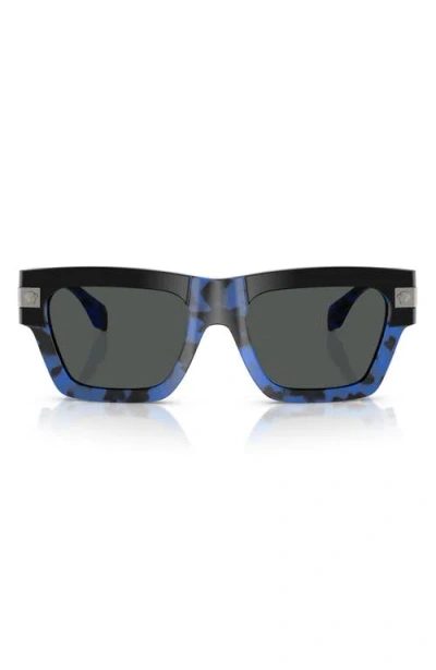 Versace 52mm Rectangular Sunglasses In Hava Blue