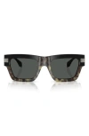 Versace 52mm Rectangular Sunglasses In Havana