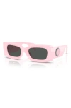 Versace 52mm Rectangular Sunglasses In Pink
