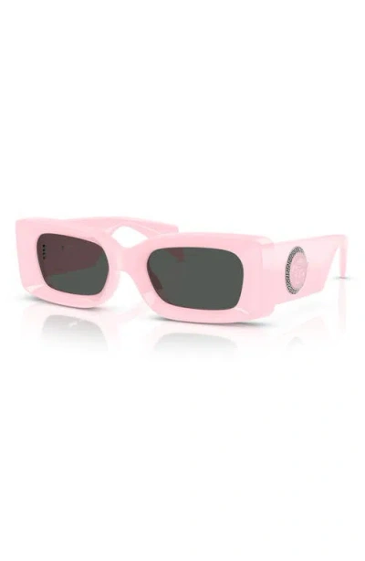 Versace 52mm Rectangular Sunglasses In Pink