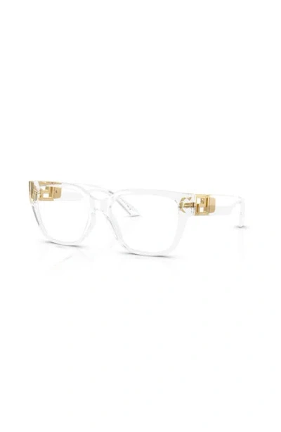 Versace 52mm Square Optical Glasses In Transparent