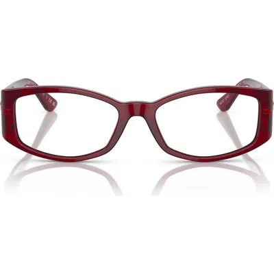 Versace 52mmmm Irregular Optical Glasses In Burgundy
