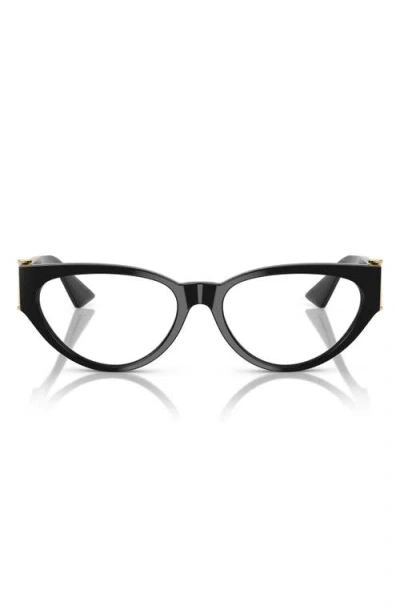 Versace 53mm Cat Eye Optical Glasses In Black