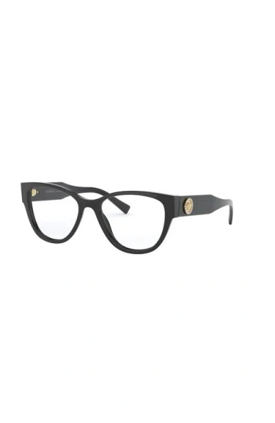 Versace 53mm Cat Eye Optical Glasses In Black