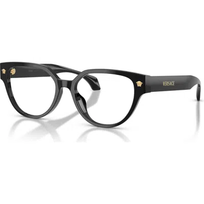 Versace 53mm Cat Eye Optical Glasses In Black