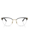 Versace 53mm Cat Eye Optical Glasses In Black Gold