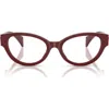 Versace 53mm Cat Eye Optical Glasses In Bordeaux