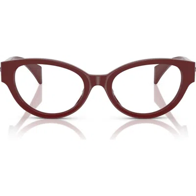Versace 53mm Cat Eye Optical Glasses In Bordeaux