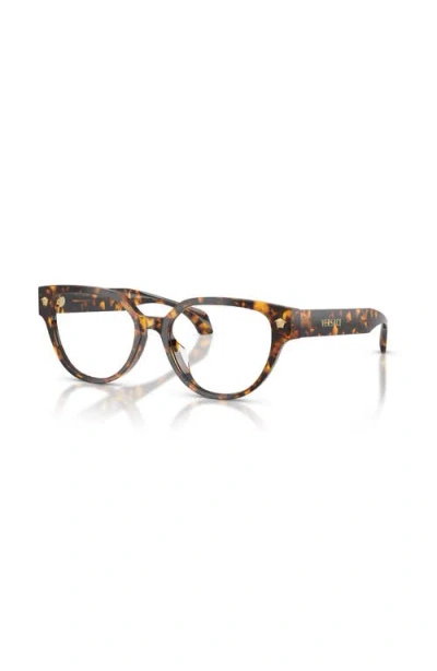 Versace 53mm Cat Eye Optical Glasses In Brown