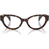 Versace 53mm Cat Eye Optical Glasses In Havana