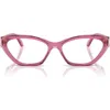 Versace 53mm Cat Eye Optical Glasses In Pink
