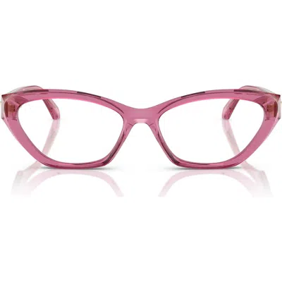 Versace 53mm Cat Eye Optical Glasses In Pink