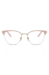 Versace 53mm Cat Eye Optical Glasses In Pink