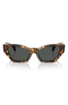 Versace 53mm Cat Eye Sunglasses In Havana Tortoise/dark Grey