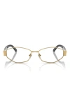Versace 53mm Geometric Optical Glasses In Gold