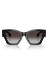 Versace 53mm Gradient Square Sunglasses In Black/grey Gradient