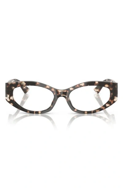 Versace 53mm Irregular Optical Glasses In Havana Gradient